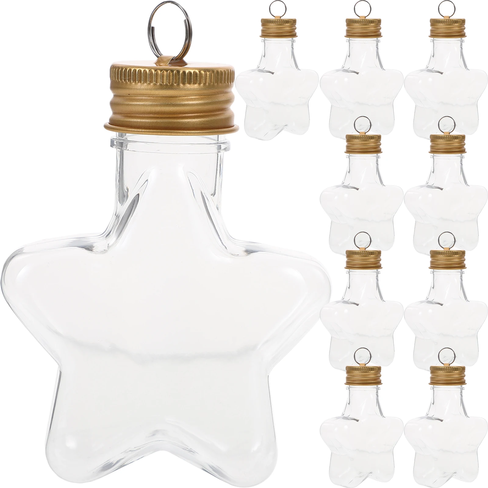 

10pcs Empty Refillable Drift Wishing Glass Small Bottle Set with Cork Constellation Heart-shaped Star Jewelry Transparent Bottle