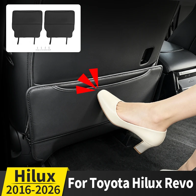 

For 2016-2026 Toyota Hilux Revo SR5 SR Seat Back Protector Mat Anti Kick Dirt Resistant Scratch Proof Car Interior Accessories