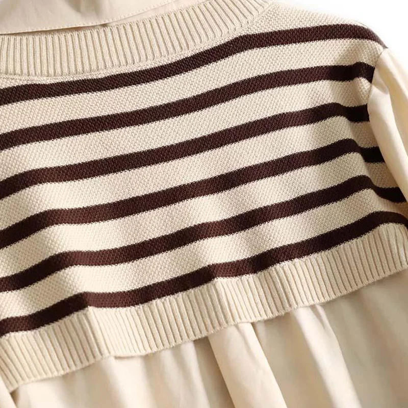 Chemise Deux Pièces Décontractée à Manches sulfpour Femme, Faux Deux Pièces, lèvent, Patchwork, Nouvelle Collection Printemps Automne