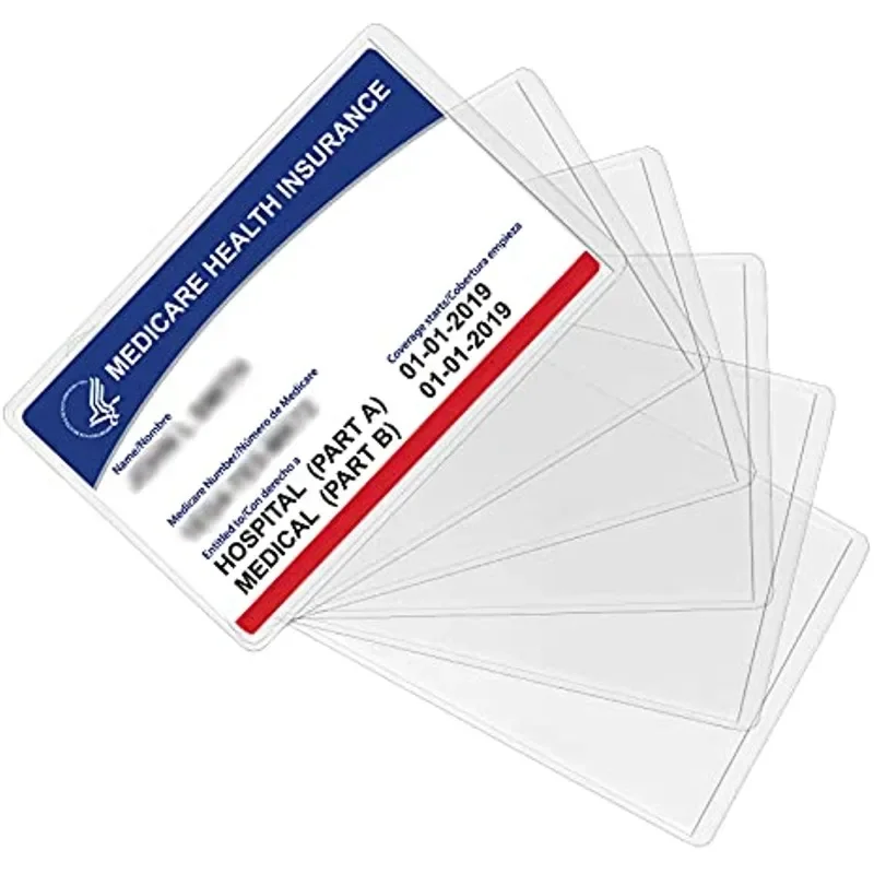 Medical Card Protective Cover Transparent Frosted Card Sleeve for Social Security ID Credit Cards Scratch Resistant Dirt Proof