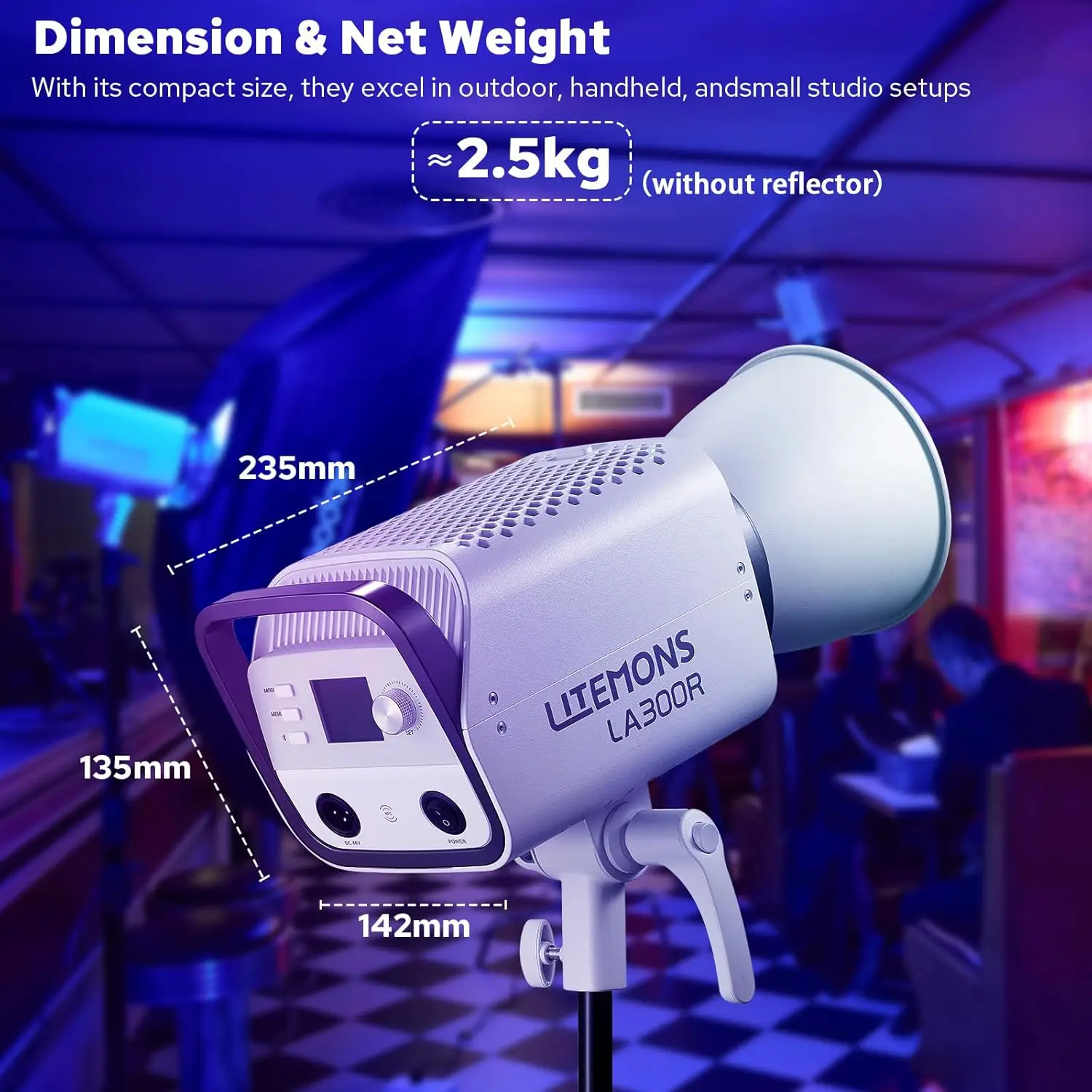Godox Litemons LA300R 330W 1800K-10000K RGB LED Monolight with 14 FX Effects Bowens Mount for Photography Fill Light CRI 95