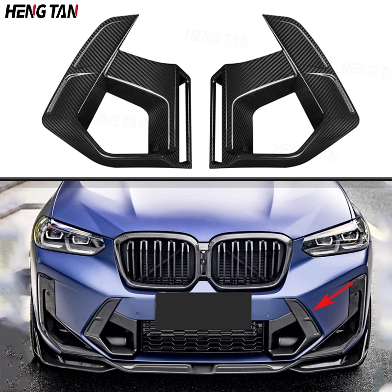 

Car Front Bumper Air Intake Grille Vent Cover Trim Parts Dry Carbon Fiber For BMW X3M F97 2022+ Upgrade Body kit