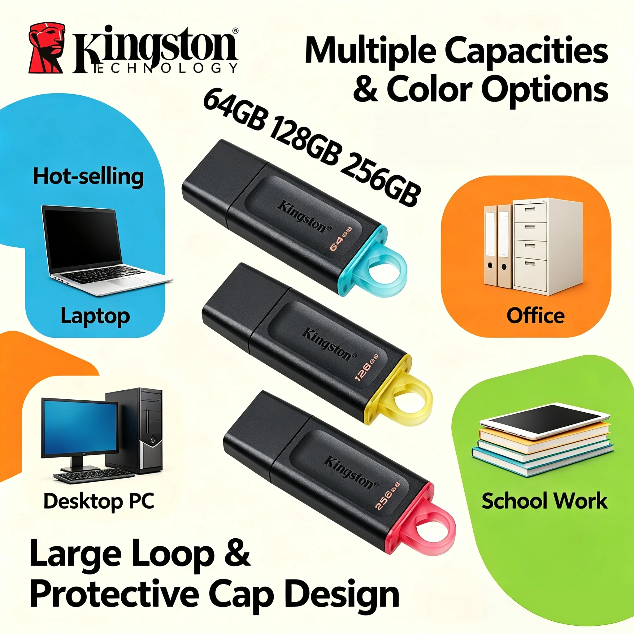 Kingston 32GB 64GB 128GB 256GB DTX USB 32 Gen1 Mini Flash Drive Memory Stick for Laptop Desktop PC Computer Pro Storage