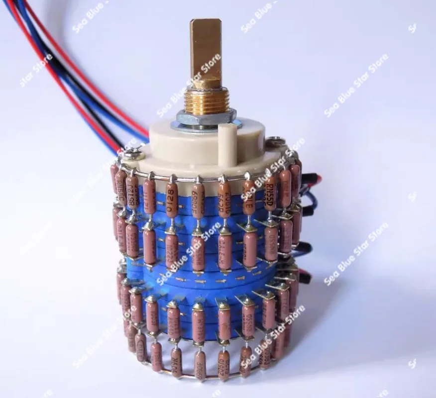 Taiwan-made copper shaft 24-speed two-channel, all brown L-type volume potentiometer