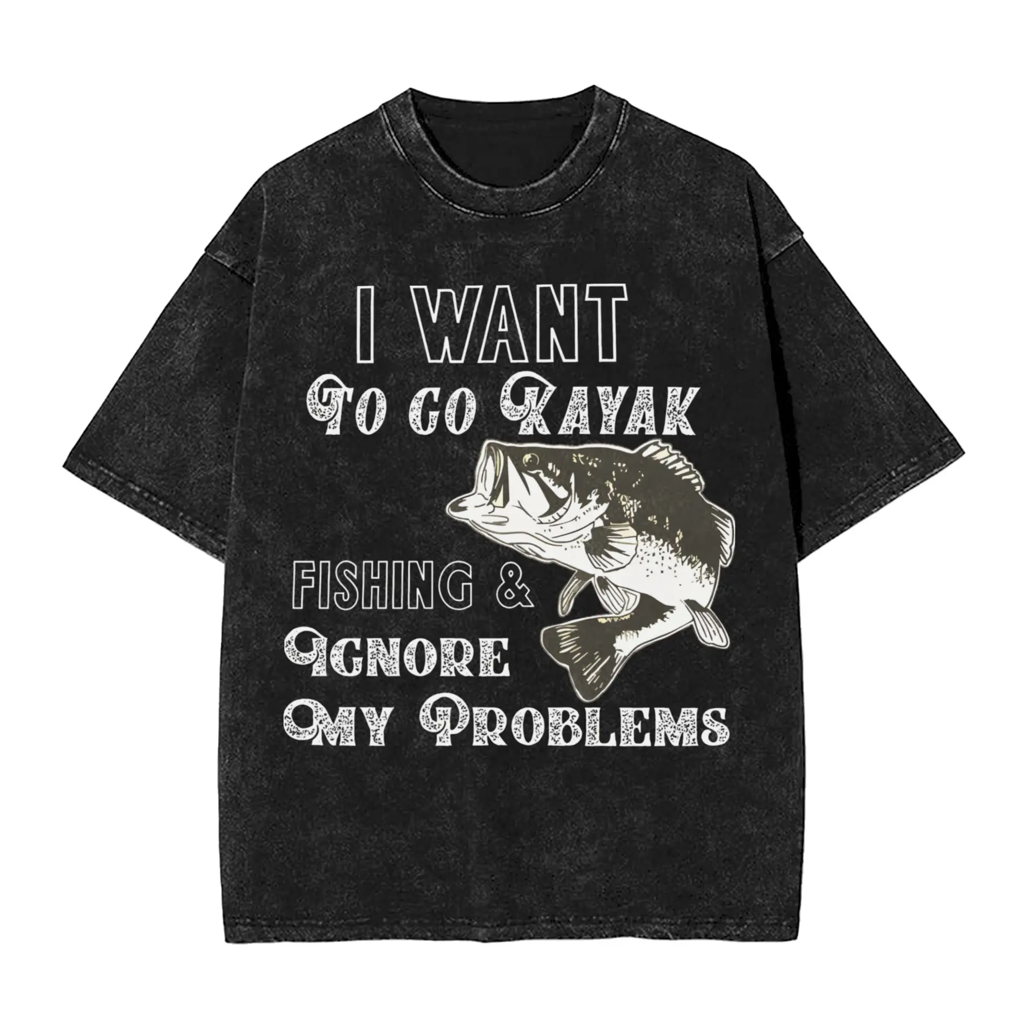 Kayak Fishing T Shirt Beach  Vintage T-Shirts Casual Trending Tshirt For Male Short-Sleeved Pattern Clothing