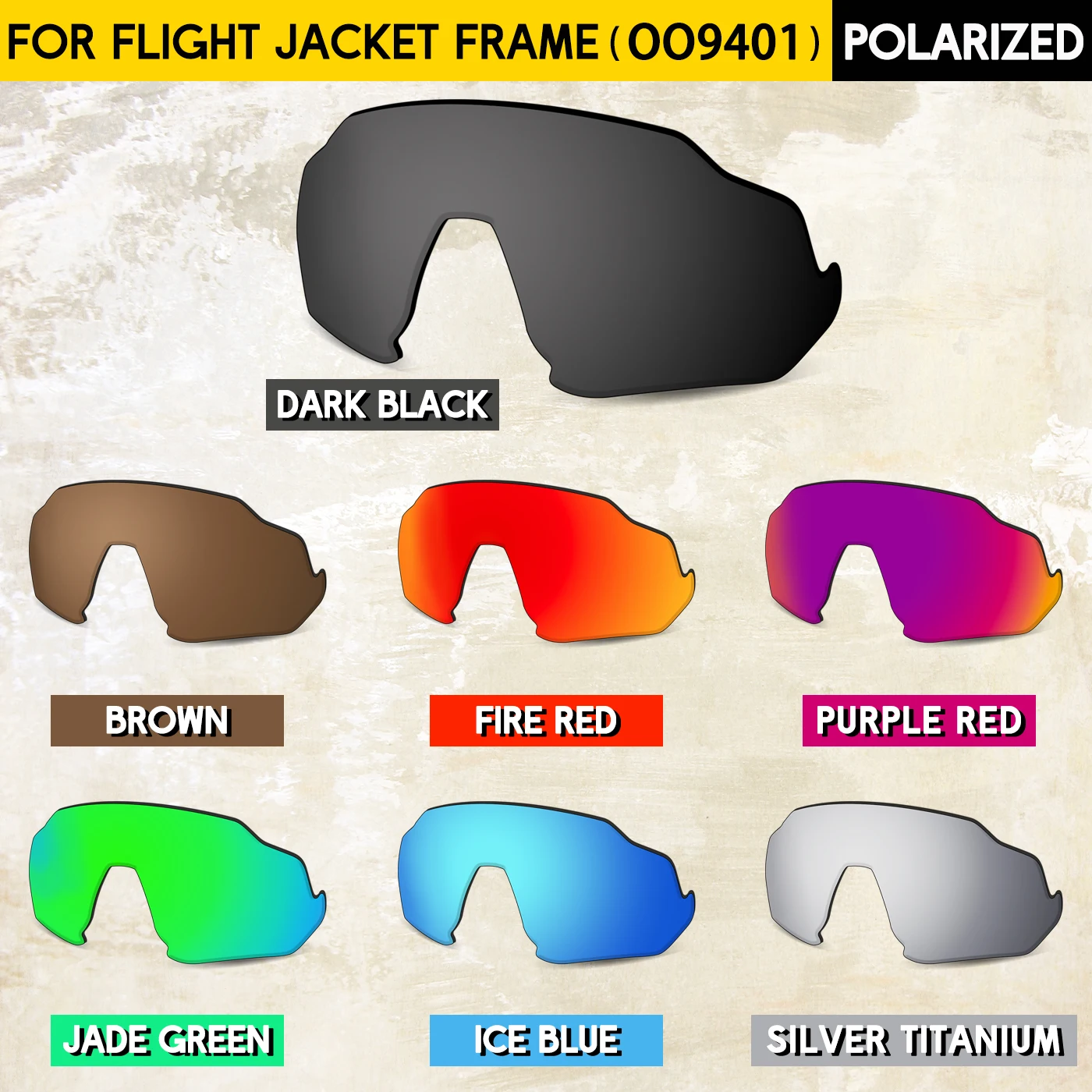 Thickness of 1.5MM Polarized Replacement Lenses for Oakley Flight Jacket OO9401 Sunglasses-Multi Colors