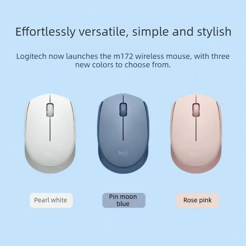 Logitech M172 2.4G Wireless Mouse Plug And Play Anti-interference Stable Connection Symmetrical Portable Quiet Click Office Home
