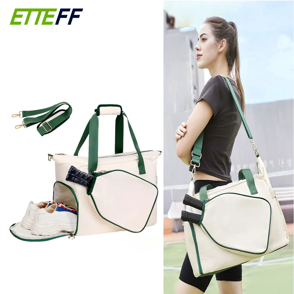 

Сумка для пиклбола с отделением для обуви — сумка-тоут с карманом на молнии и регулируемым ремнем для теннисного снаряжения, спортивного рюкзака, судовых аксессуаров