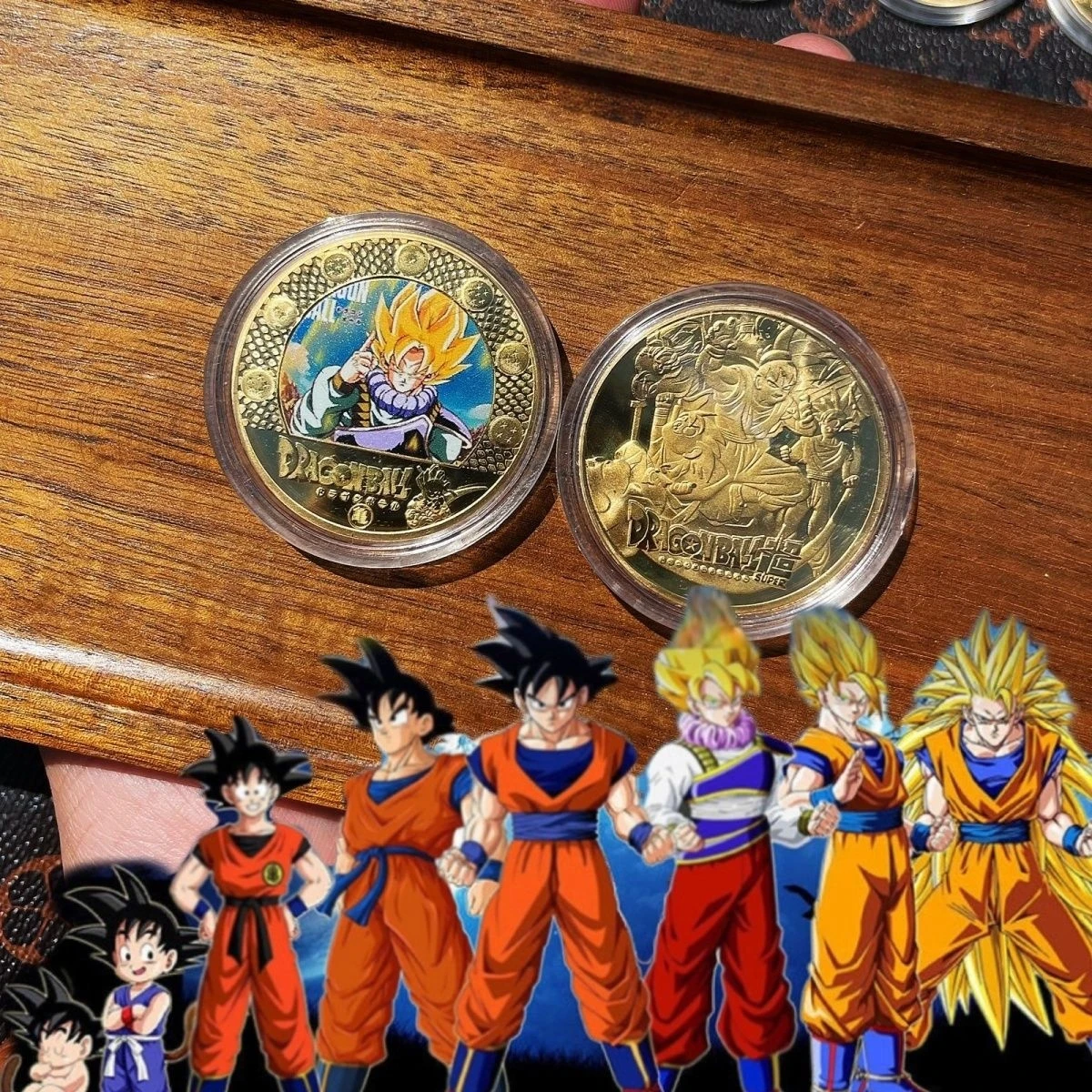 عملة ذهبية مطلية بكرة التنين ، شخصية أنيمي ، ابن جوكو ، فيتا ، سوبر سايان الطرفية ، مجموعة عزيز ، هدايا لعبة