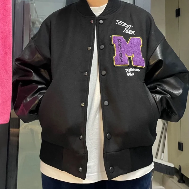 

Trendy American Sle Loose Baseball Jaet for Men And Women Spring Autumn Faionable Couple Outfits Wang Ji'al Top