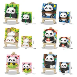 Building blocks Panda hanging picture Mosaic toy girl gift tabletop display gift