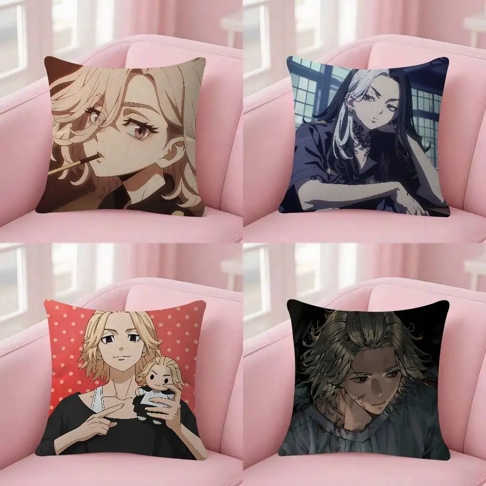 Anime Tokyo R-Revengers Cushion Cover Soft Decorative Square Cushion Covers 45x45cm Pillowcases For Sofa Couch Bedroom