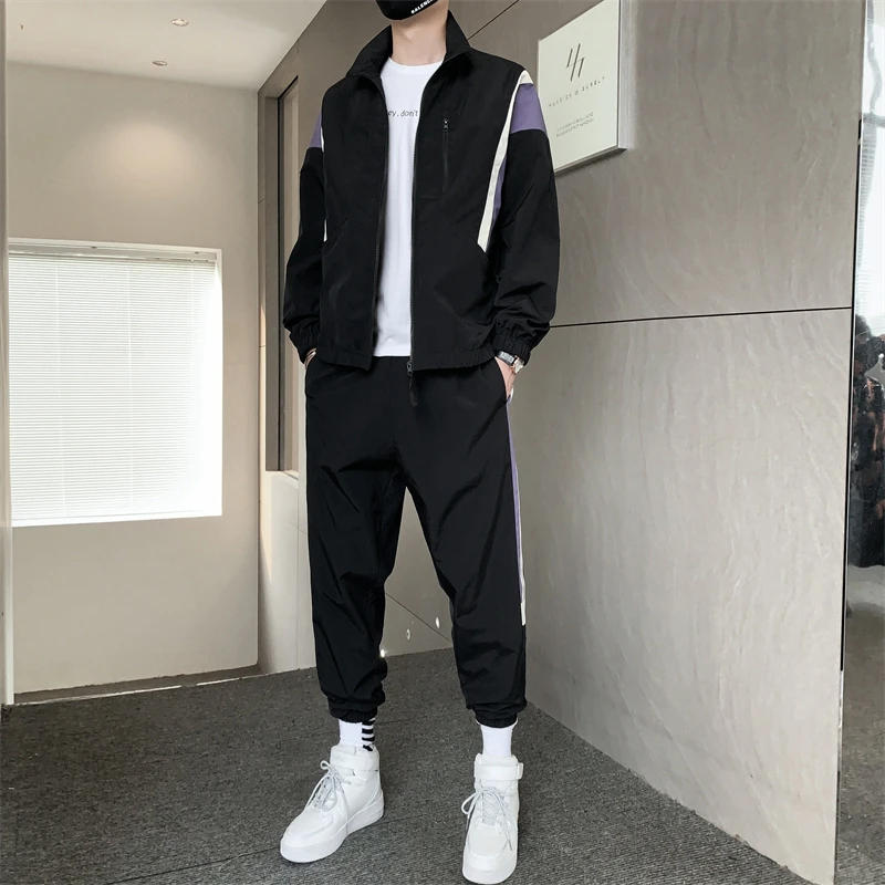 Casual 2024 Spring Autumn Tracksuit Streetwear Jacket Full Pants Two-Piece Men\'s Set Sports Suit Jogger Top Sets Clothing