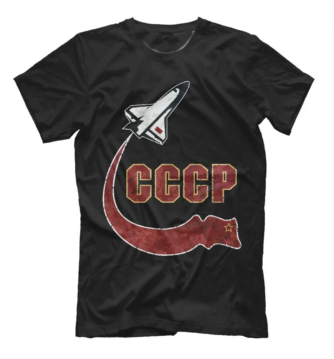 USSR Russia Space Rocket CCCP Poster T-Shirt. Summer Cotton Short Sleeve O-Neck Mens T Shirt New S-3XL