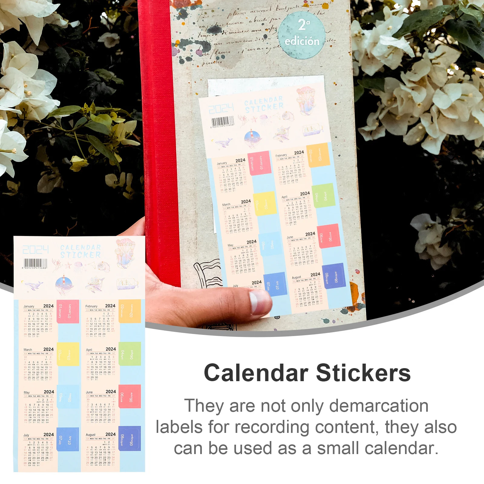 9Packs Calendar Stickers Multi-Color Monthly Planner Tabs Bookmark Reading Use Schedule Index Tabs for Notebook