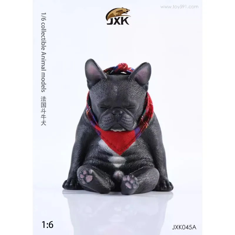 JXK 1/6 Scale JXK045 Resin Decadent French Bulldog Scarf Animal Model for 12 Inch Pet Decoration Action Figures Collection