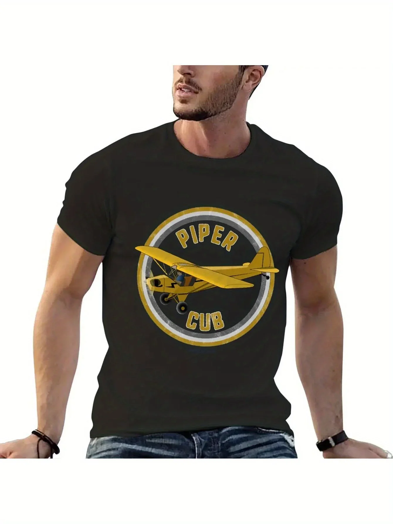 

Футболка Piper Cub, летняя одежда, эстетичная одежда, футболка с короткими рукавами, мужские рубашки для мужчин, мужские подарочные топы для девочек и девочек