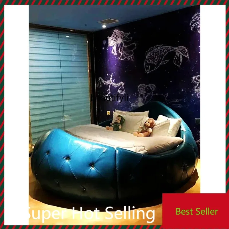 

QQ132 Hotel round Bed B & B Furniture Boutique Hotel Water Bed Light Luxury Electric Sexy Shadow Coffee Bar Modern Theme Double