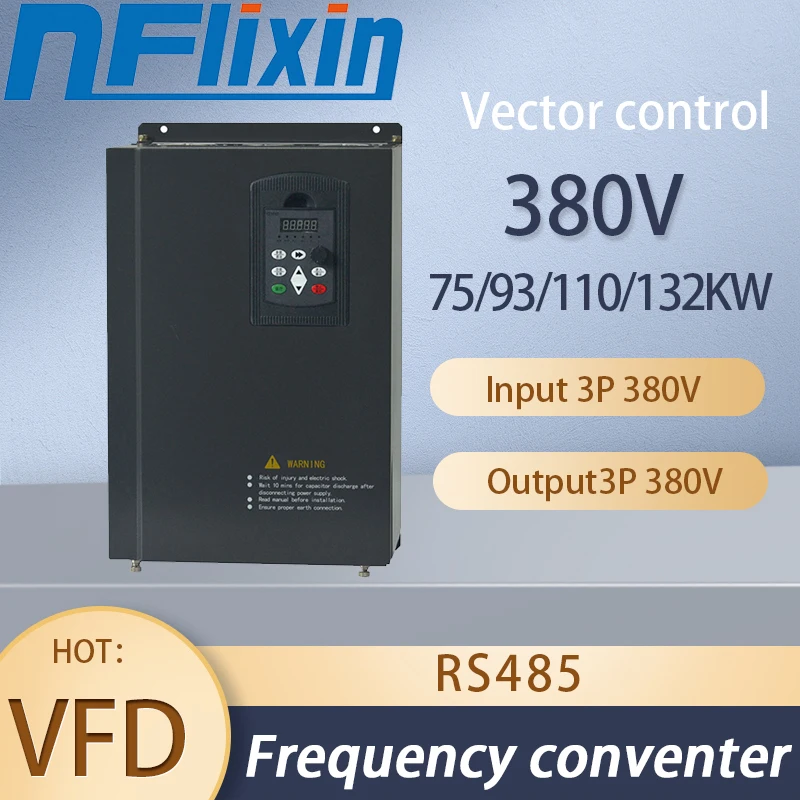 NEW 380V Economical VFD Variable Frequency Drive Converter Inverter 75/93/110/132KW 3 phase Motor Speed Controller