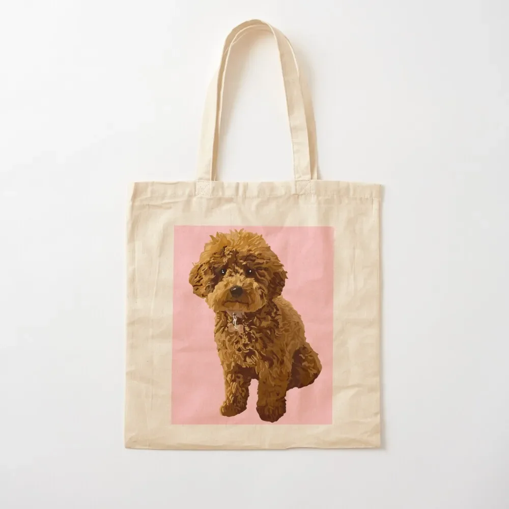 

Ginger the Toy Poodle in Pink Tote Bag Lady bag supermarket folding bag cute pouch custom canvas