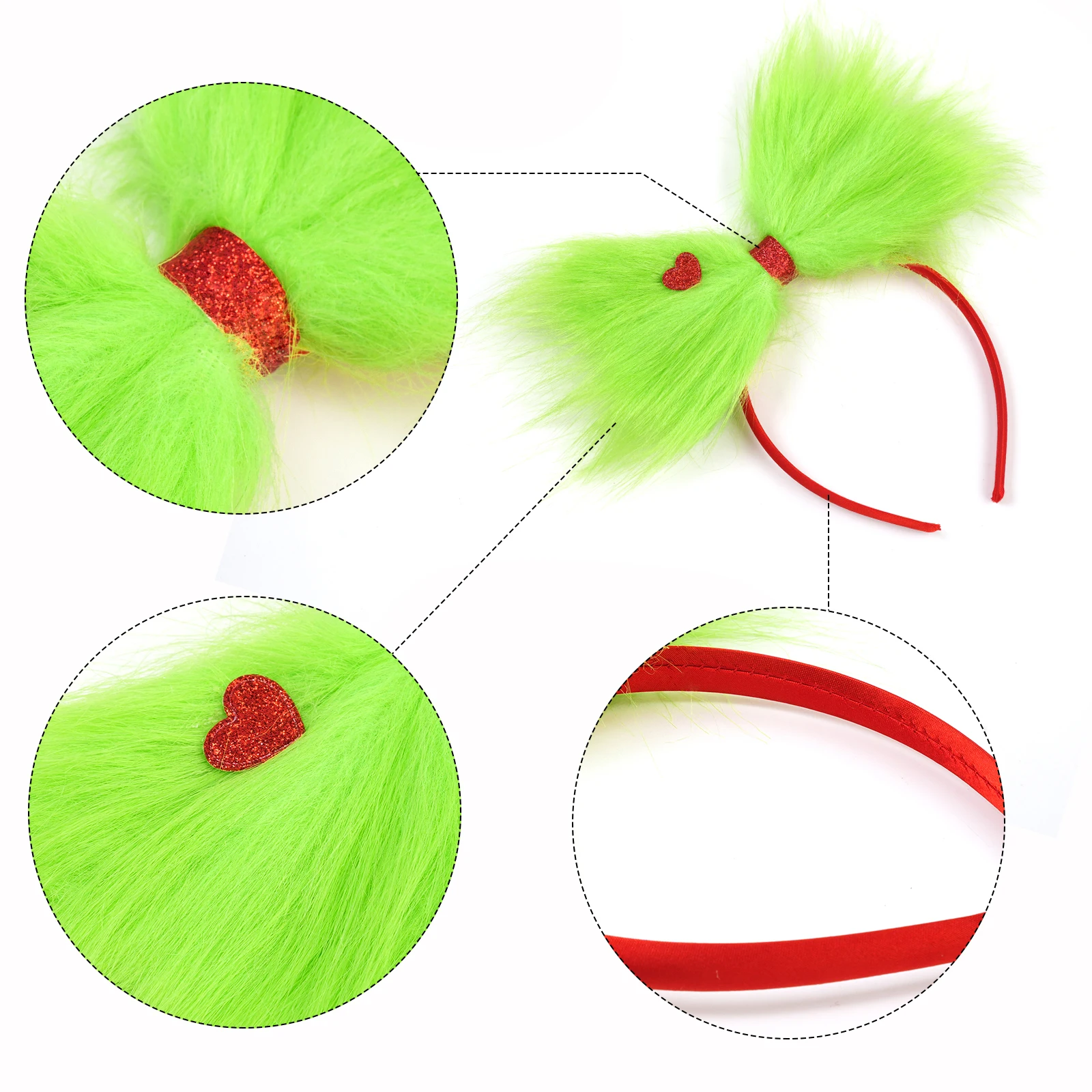 2pcs Christmas Hair Accessory Set Suitable for Adults Children Daily Festivals Wear Brushed Bow Hair Hoops Hair Clips