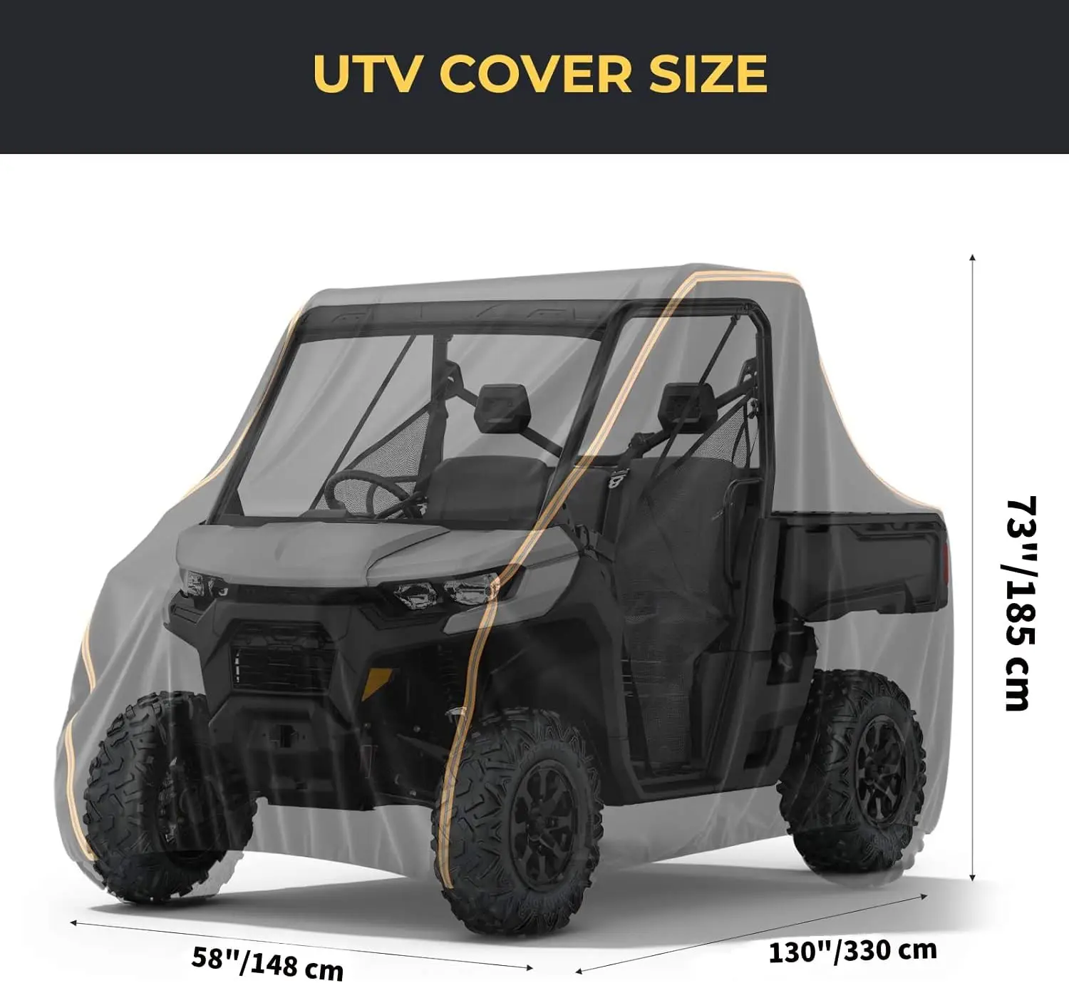 Kemimoto UTV Cover, All-Weather Two Seater for Can-Am Defender Polaris Ranger, 130