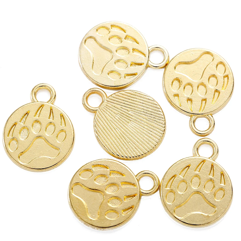 10pcs 4 colors bear paw Charms Necklace Pendant Bracelet Jewelry Making Handmade Crafts diy Supplies 19*15mm