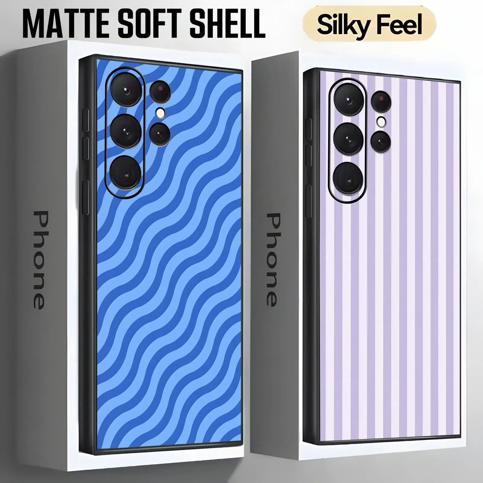 Multicolor striped  Phone Case For Samsung S26 S25 S24 S23 S22 S21 S20 Ultra Note20 Soft black Shockproof Cover