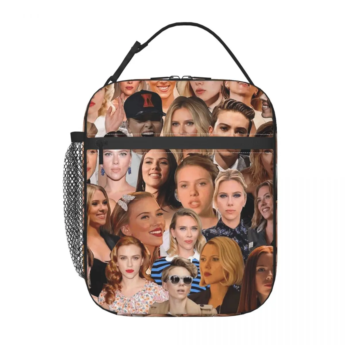 Scarlett Johansson Photo Collage Insulated Lunch Bag for Women Kids Portable Food Boxes Thermal Lunch Box Tote