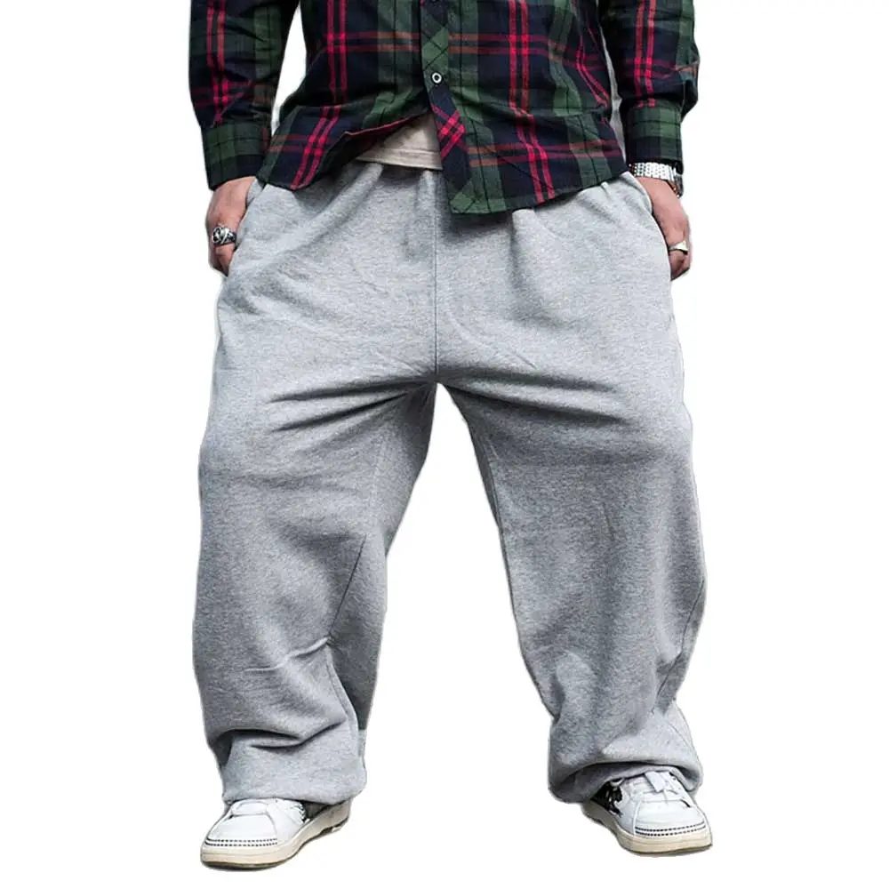 Plus rozmiar Hiphop Harem Joggers męskie spodnie dresowe na co dzień szerokie nogawki luźna, workowata Streetwear spodnie do tańca polarowe spodnie