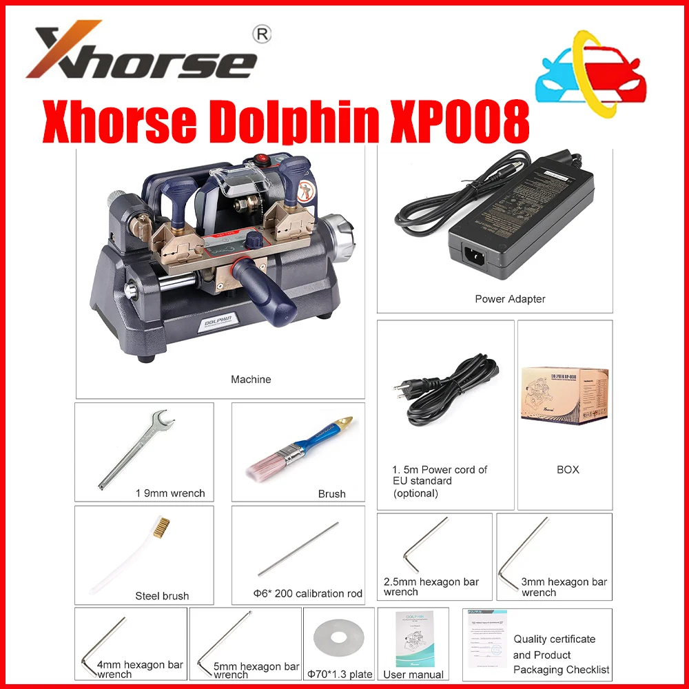 Xhorse Dolphin XP008 XP-008 Manual Key Cutting Machine for Special Keys Double Bit Key