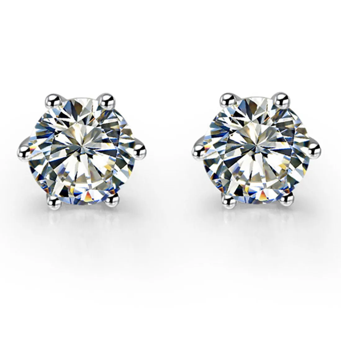 

Test Positive 0.3/0.5/1/1.5/2/3 Carat D Color VVS1 Moissanite Stud Earrings for Her Solid 14K White Gold Women Jewelry