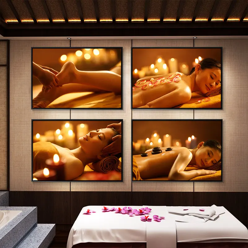 Beauty Salon Thai Spa Health Club Foot Massage Posters Pictures Canvas Wall Art Home Decor Paintings for Living Room Decoration