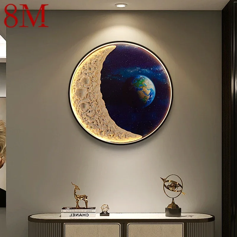 

8M Modern Picture Wall Light outer space LED Mural Lamp 1 meter diameter Living Room Bedroom Children's room Decor Painting