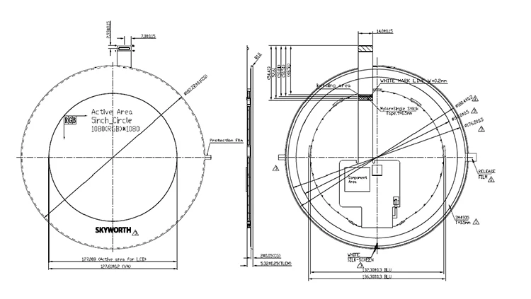 2026 5.0 Inch Round Display 1080x1080 TFT LCD Module with 50-pin MIPI Interface HX8399C IC 400 Nits Brightness for Smart Home De