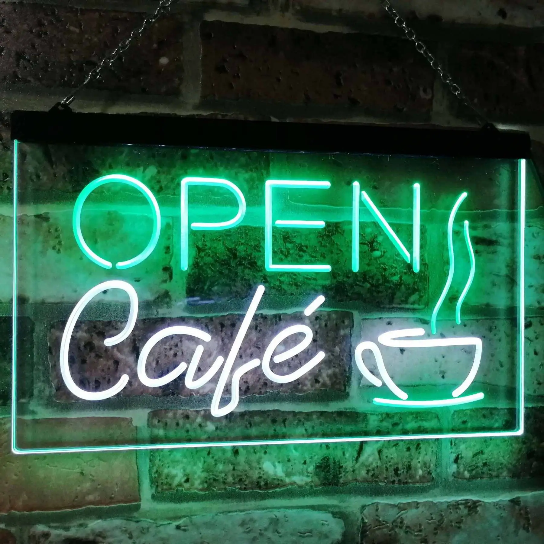 Cafe Open Coffee Kitchen Decoration Bar Beer Dual Color LED Neon Sign lights