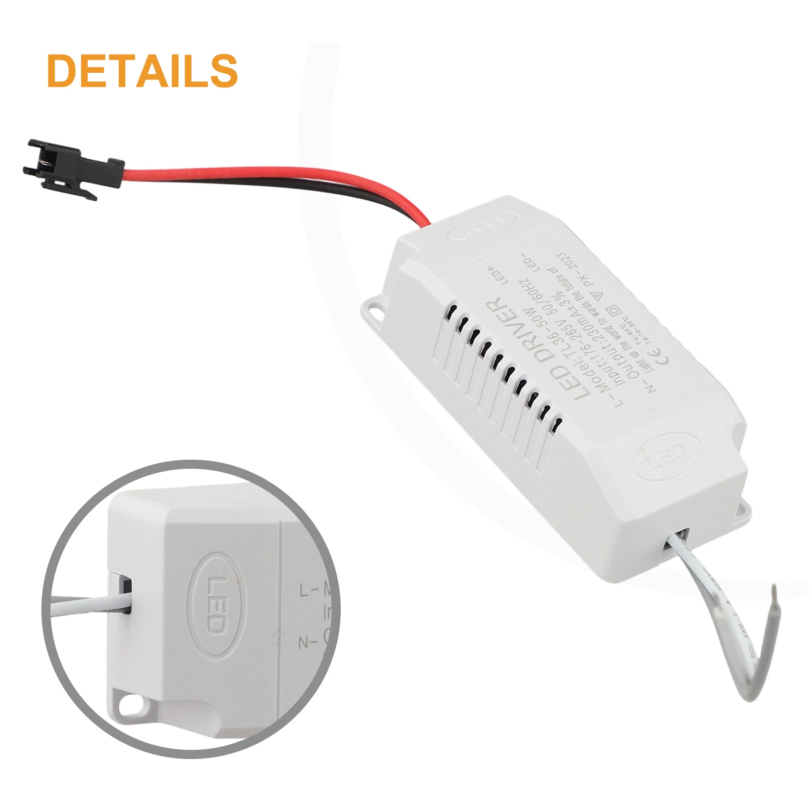 AC175-265V LED Driver Lighting Solution 300mA 5 Width 36mm 36-50W Power Diameter 80mm Height 24mm For Project Lamp