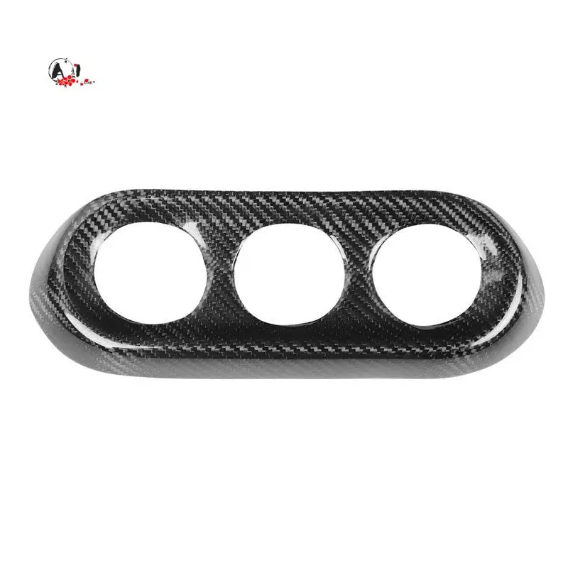 A10E-For Lancer EVO X 10 2008-2015 Carbon Fiber Car Console Dashboard AC Panel Gauge Pod Pointer Cover Trim Frame