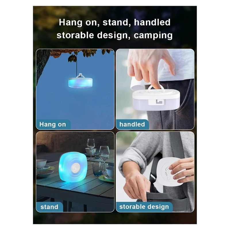 T99C-Nachtlampje LED Night Light Smart APP RGB Camping String Lights Outdoor Waterproof Recarregável Sala Atmosfera Lâmpada 5M