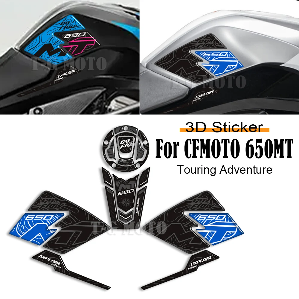 

For CFMOTO 650MT 650 MT Adventure Motorcycle 3D Tank Pad Side Grips Epoxy Resin Anti - Slip Gas Fuel Tank Knee Protector Sticker
