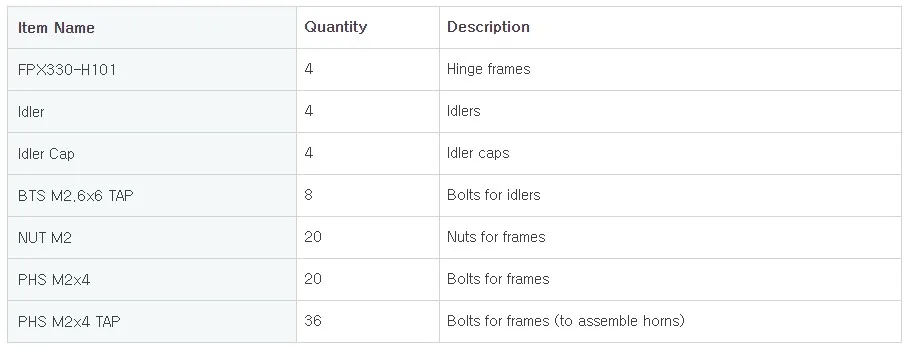 FPX330-H101 four-suit U-shaped connector for structural parts of X330 steering gear