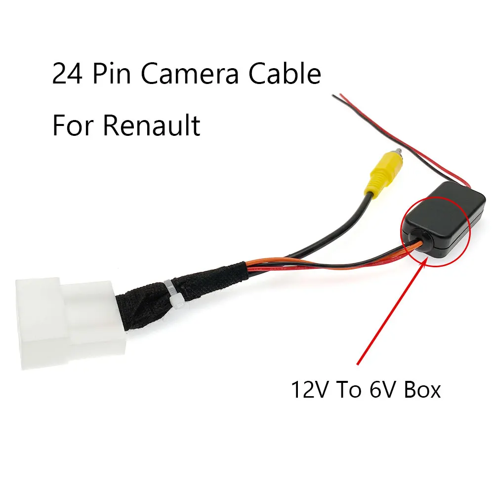 24 Pin Car Radio Camera 12V To 6V Cable For Renault Dacia Duster, Captur, Clio 4, Logan, Duster, Master, Trafic 3 Fit Vivaro
