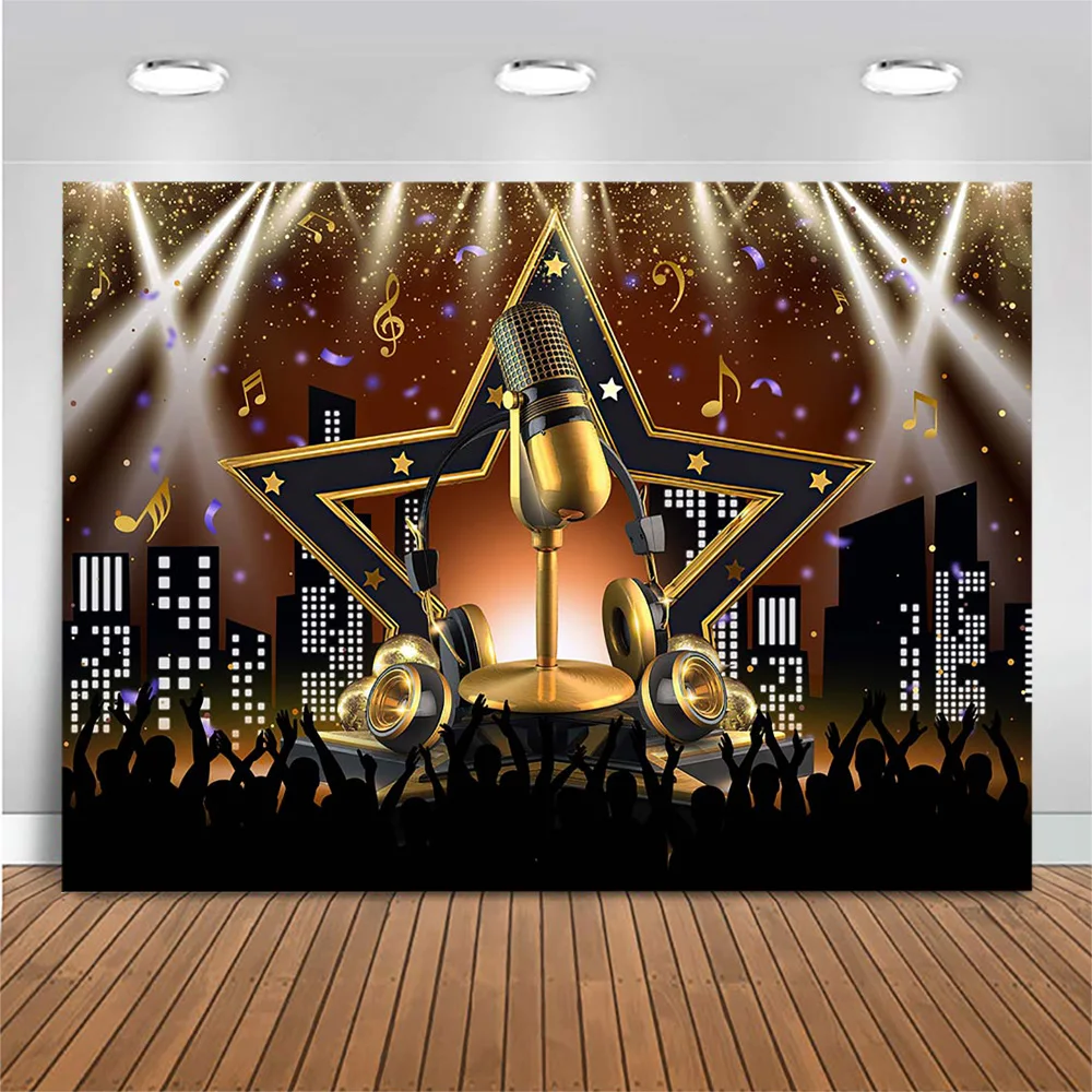 Mocsicka الكبار زينة حفلة عيد ميلاد صورة خلفية روك آند رول روك ستار الموسيقى ليالي خلفية استوديو الدعائم كشك الصور
