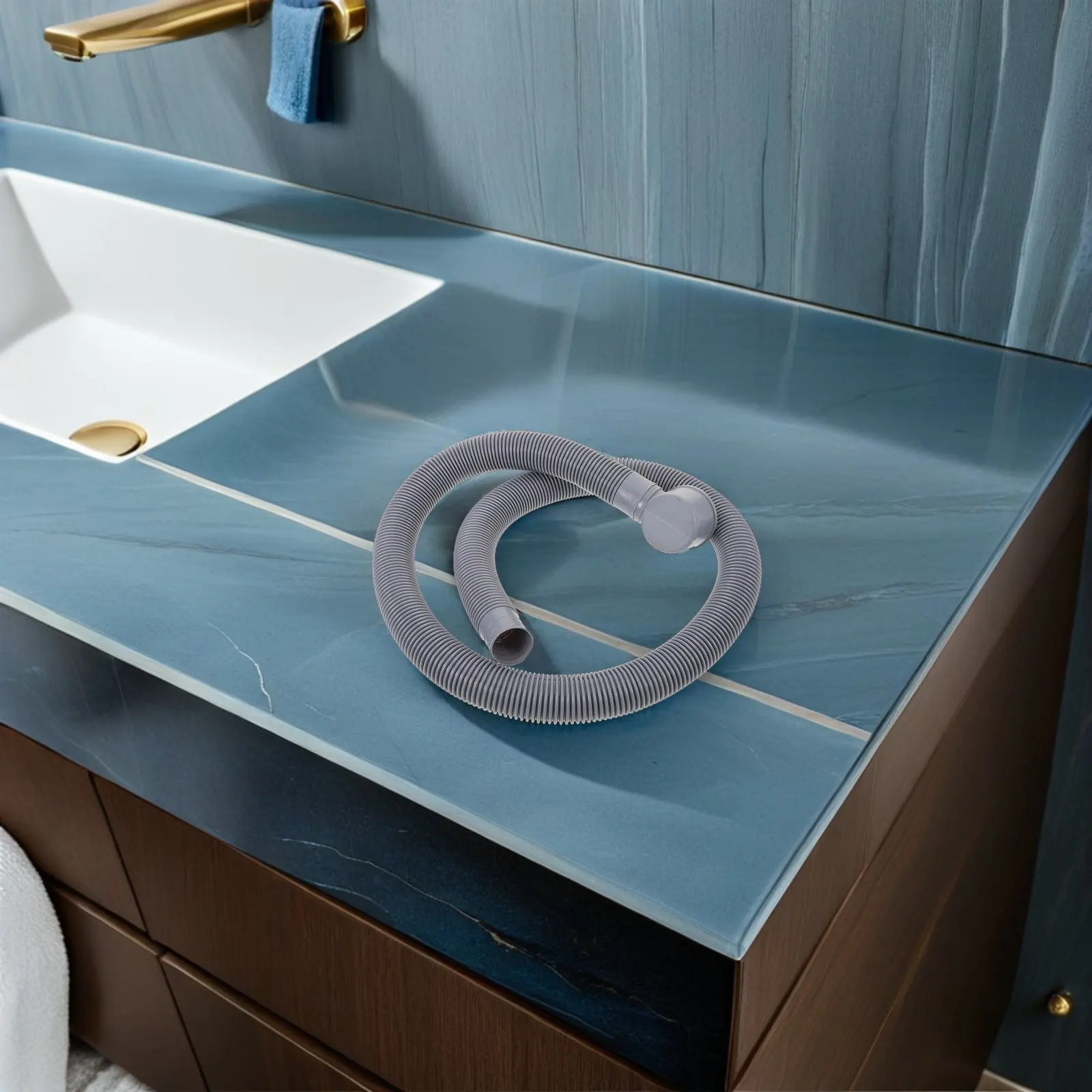 

Flexible Bathtub Drain Pipe 100Cm No-Leak Low Profile Design For Freestanding Tub Shower Room Durable Adjustable Drainage Hose
