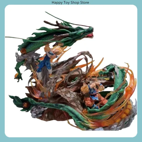 ‌ Figura de acción de PVC de Dragon Ball Goku Vs Vegeta, escena de batalla de 35cm, estatua coleccionable de Super Saiyan, modelo de decoración de escritorio