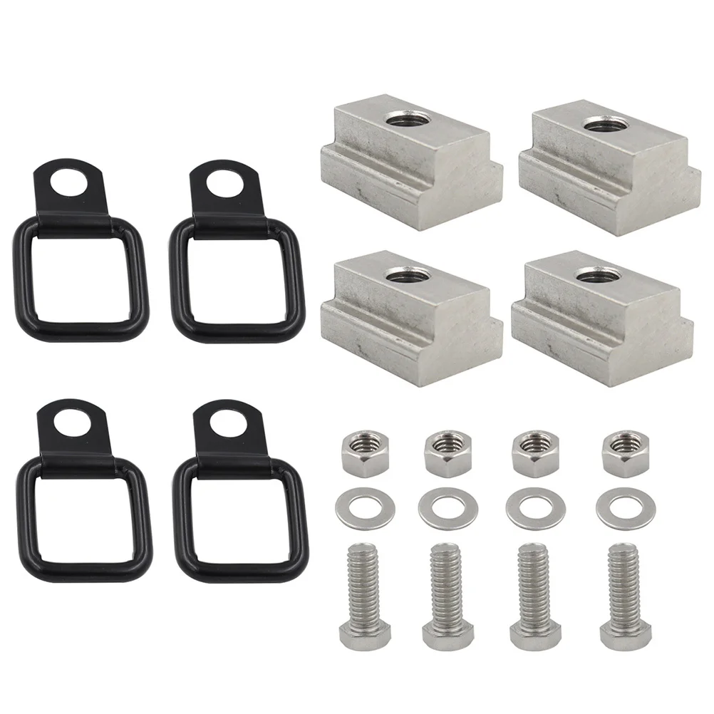 1 Set Heavy Duty T-Slot Nut D-Ring Tie Down Anchor For Truck Bed Deck Rails Trailers Flatbeds Cargo Fastening T-Nuts Table Slot