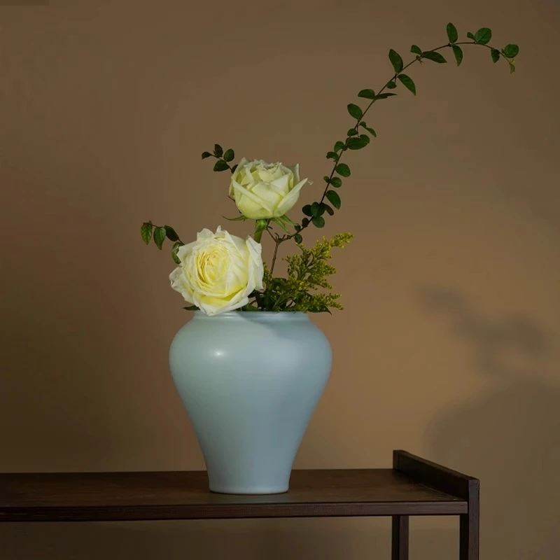

China Jingdezhen Luxury Ceramics Pottery Handwork Vases Celadon Chinese Style Home Room Decoration Home Room Decor Flower Vase