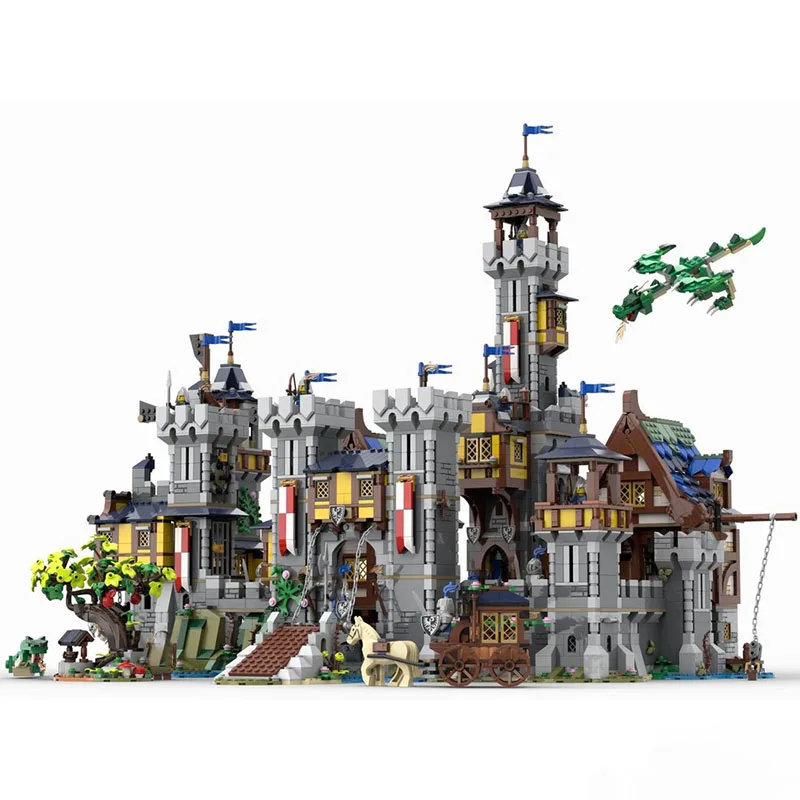 New MOC Building Blocks Building Model Medieval Castle Modular Building Blocks Children's Toy Gifts DIY Assembly Set