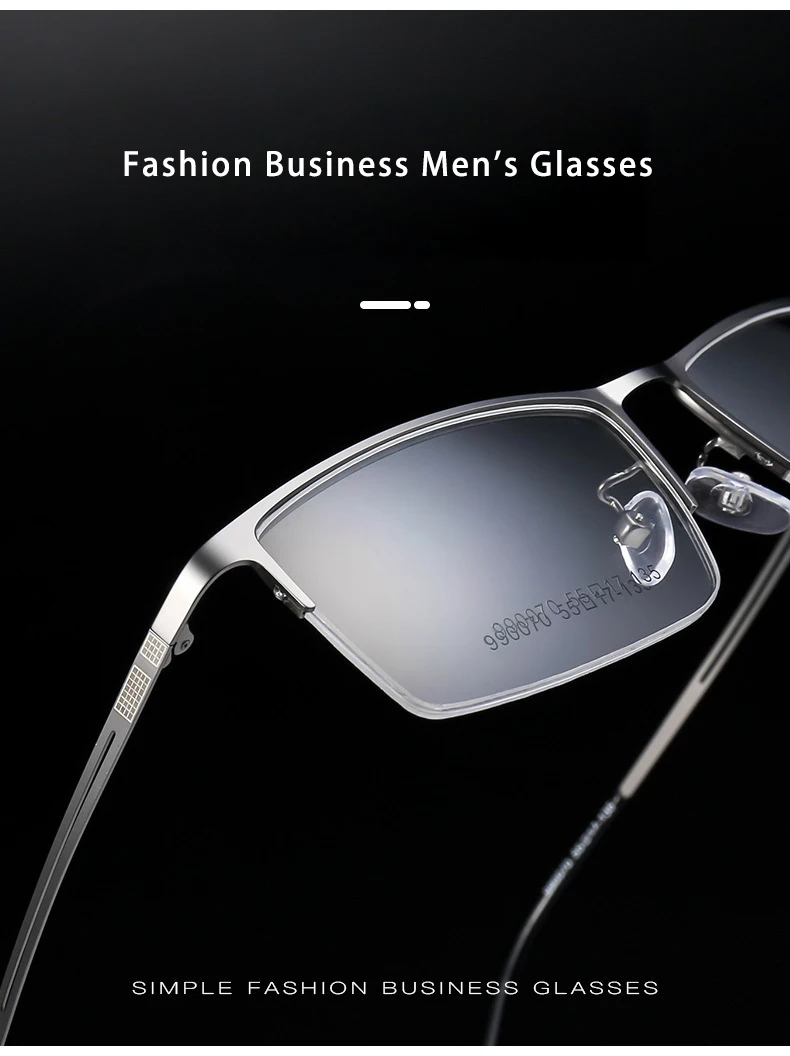 Neue Mode Luxus Business Brille ultraleichte Legierung Brillen Half-Frame große Größe Herren optische Brille 990070 – Detail 5