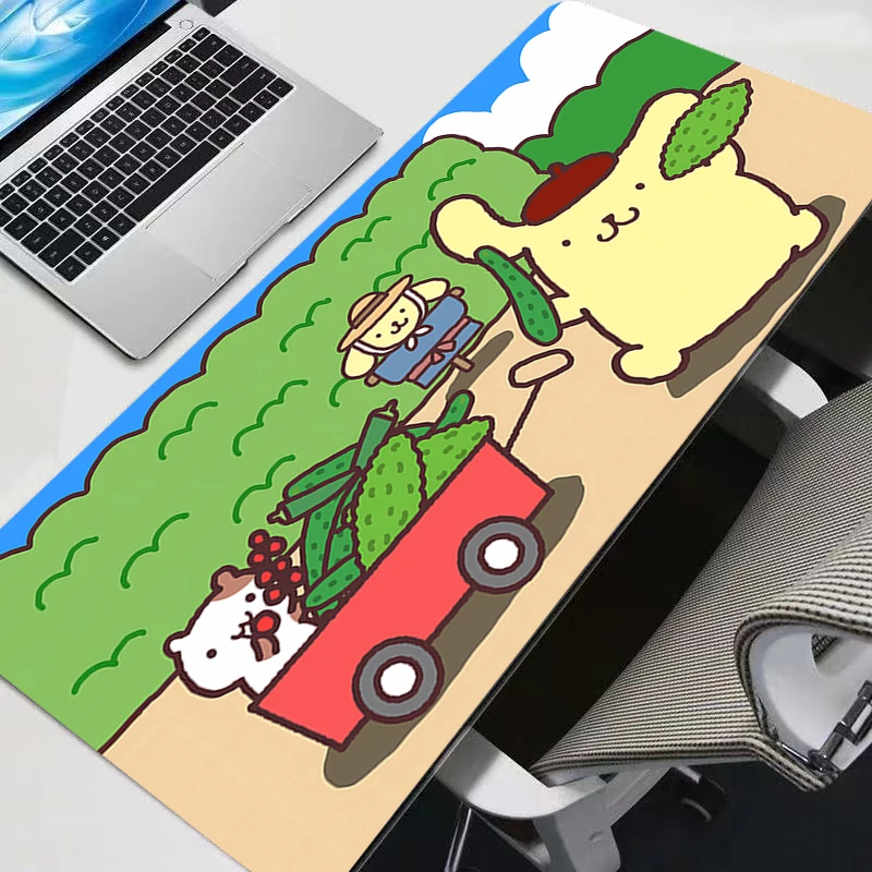 لوحة الماوس Pompompurin عدم الانزلاق ألعاب مكتب حصيرة جهاز كمبيوتر شخصي مثير أنيمي ماوس لوحة المفاتيح لوحة المفاتيح ملحقات ألعاب الكمبيوتر المحمول لوحة الماوس